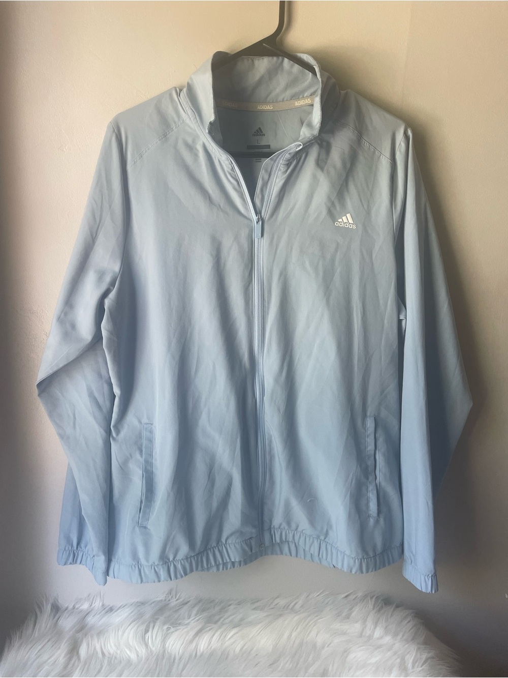 Adidas Women's Golf Pale Blue Full-Zip Utility Jacket